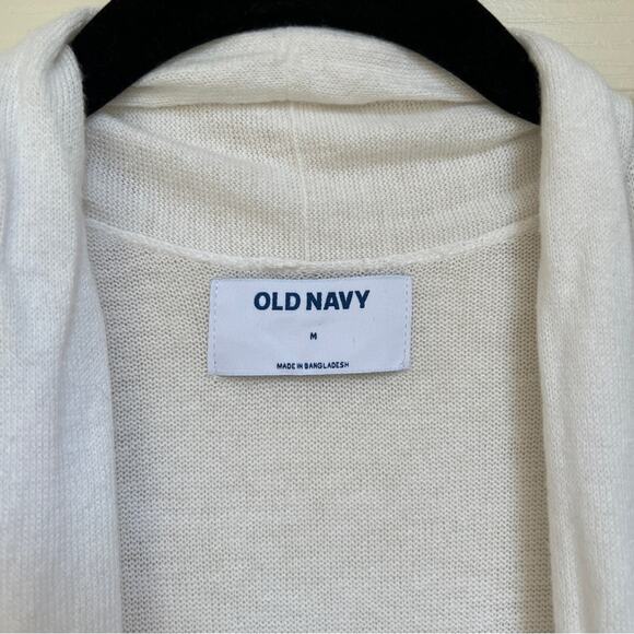 Old Navy White Lightweight Shawl Collar Cardigan Medium - Picture 2 of 3